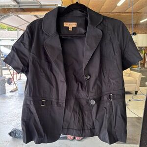 Notations Women's Black Short Sleeve Blazer